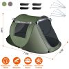 3-4 Person Pop Up Tent Automatic Setup Camping Tent Waterproof Instant Setup Tent with 2 Mosquito Net Windows Carrying Bag for Hiking Climbing Adventu