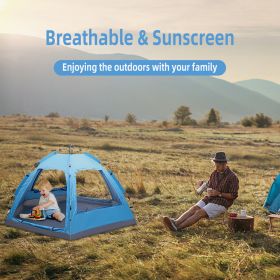 3-4 Person Automatic Family Camp Tent Instant Pop Up Waterproof for Camping Hiking Travel Outdoor Activities XH