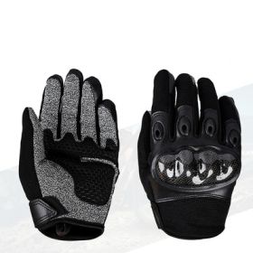 Tactical Gloves Full-Finger Half-Finger Stab-Resistant Outdoor Mountaineering Riding Field Equipment (Option: Carbon fiber full finger-L)