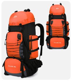 Men's Outdoor Hiking Bag 90L Large Capacity (Color: Orange)