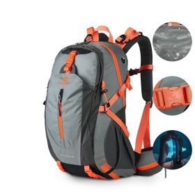 Outdoor Sports Mountaineering Bag Large Capacity Waterproof Backpack (Color: grey)