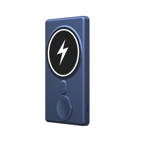 Three-in-one Magnetic Wireless Charging Power Bank (Color: Blue)