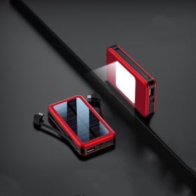 Ultra-thin Portable Large-capacity Solar Power Bank (Option: Red-20000mAh)