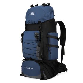 Men's Outdoor Hiking Bag 90L Large Capacity (Color: Navy Blue)