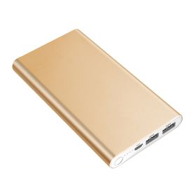 Power Bank 12000mAh Ultra-thin Aluminum Alloy Power Bank (Color: Gold)