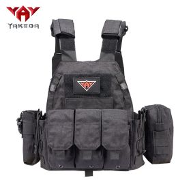 Tactical Multi-functional MOLLE Lightweight CS Outdoor Training Tactical Vest (Color: Black)