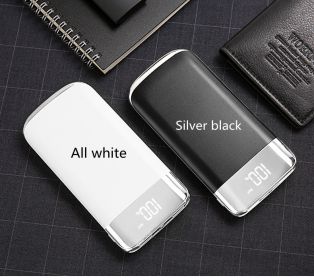 Display Power Bank Full Screen Large Capacity Mobile Phone (Option: Silver black-10000mah)