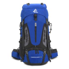 60L Mountaineering Package Outside Hiking Backpack Outdoor Camping Gift Rain Cover (Option: Dark Blue-60L)