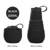 500ml Large Capacity Silicone Folding Water Bottle High Temperature Resistance Outdoor Sports Bottle Travel Portable Cup