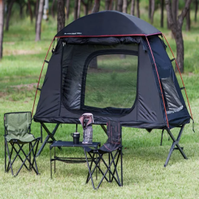 Outdoor Adventure With 1 Person Folding Pop Up Camping Cot Tent (Type: Camping Tent, Color: Dark blue)