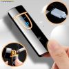 Windproof Electric Lighter; Flameless Touch Induction USB Rechargeable Cigarette Lighter Smoking Electronic Gadgets For Men