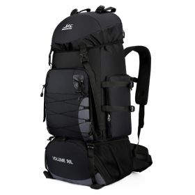 Men's Outdoor Hiking Bag 90L Large Capacity (Color: Black)